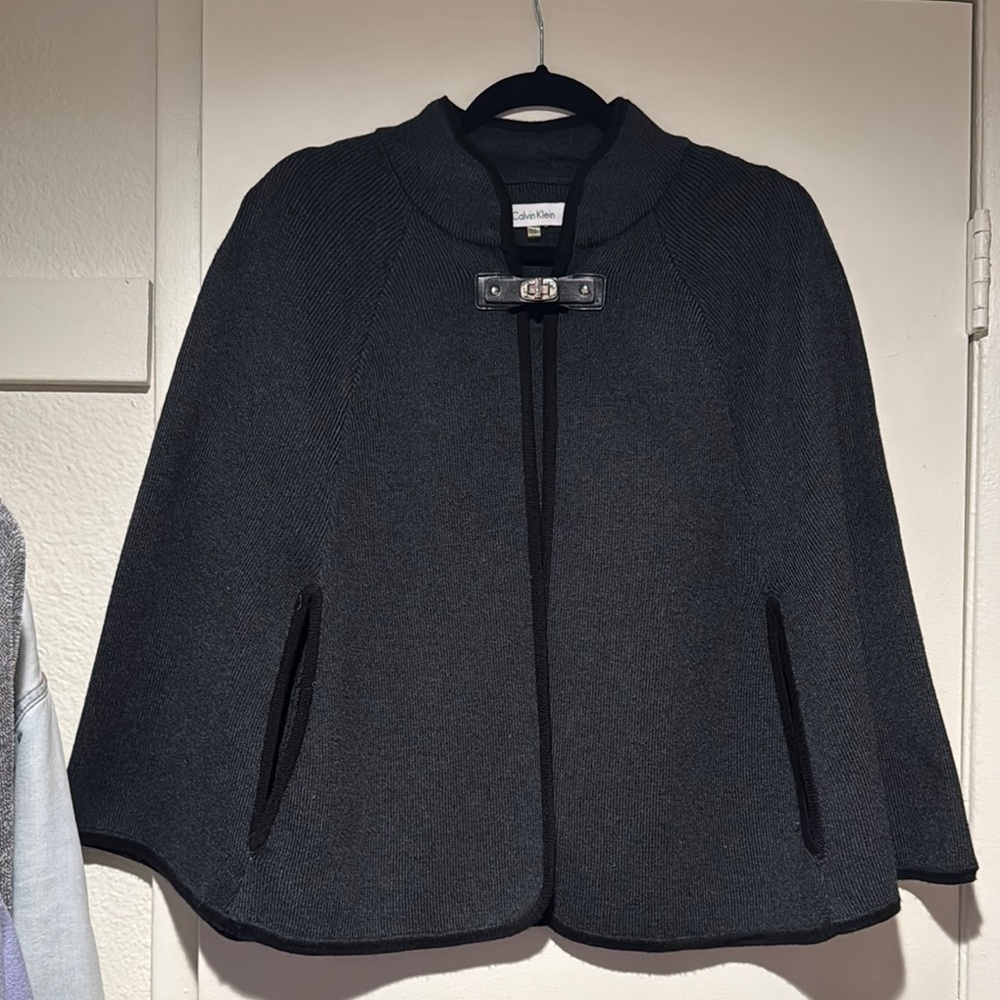 Charcoal Gray Women's Sweater Cape